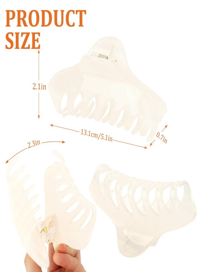 KIUEZIR Large Hair Claw Clips for Women, Nonslip Hair Clip for Thin Thick Hair, Strong Hold Grips Stylish Hair Accessories for Women Girls(Dark Brown,White) - Image 2